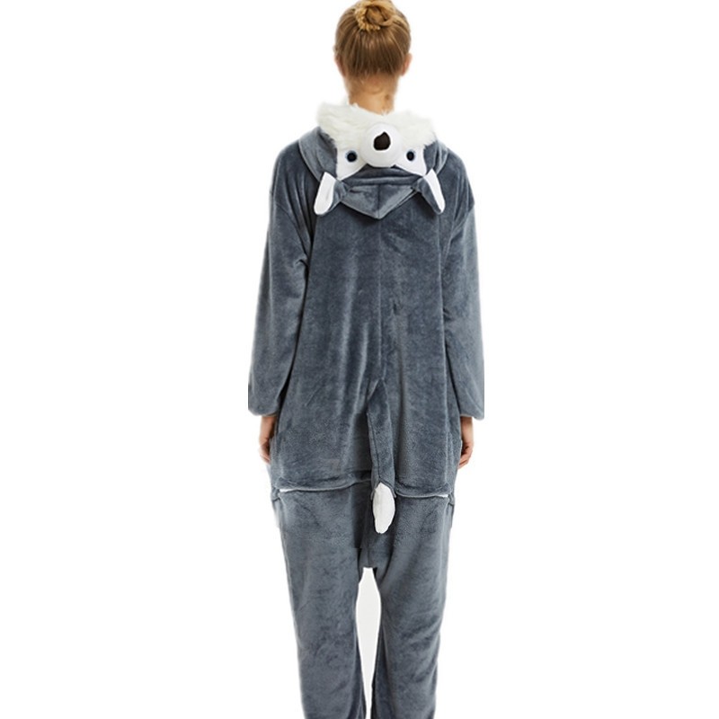 Buy Grassland Wolf Kigurumi Onesie Pajama Funny Animal Halloween ...