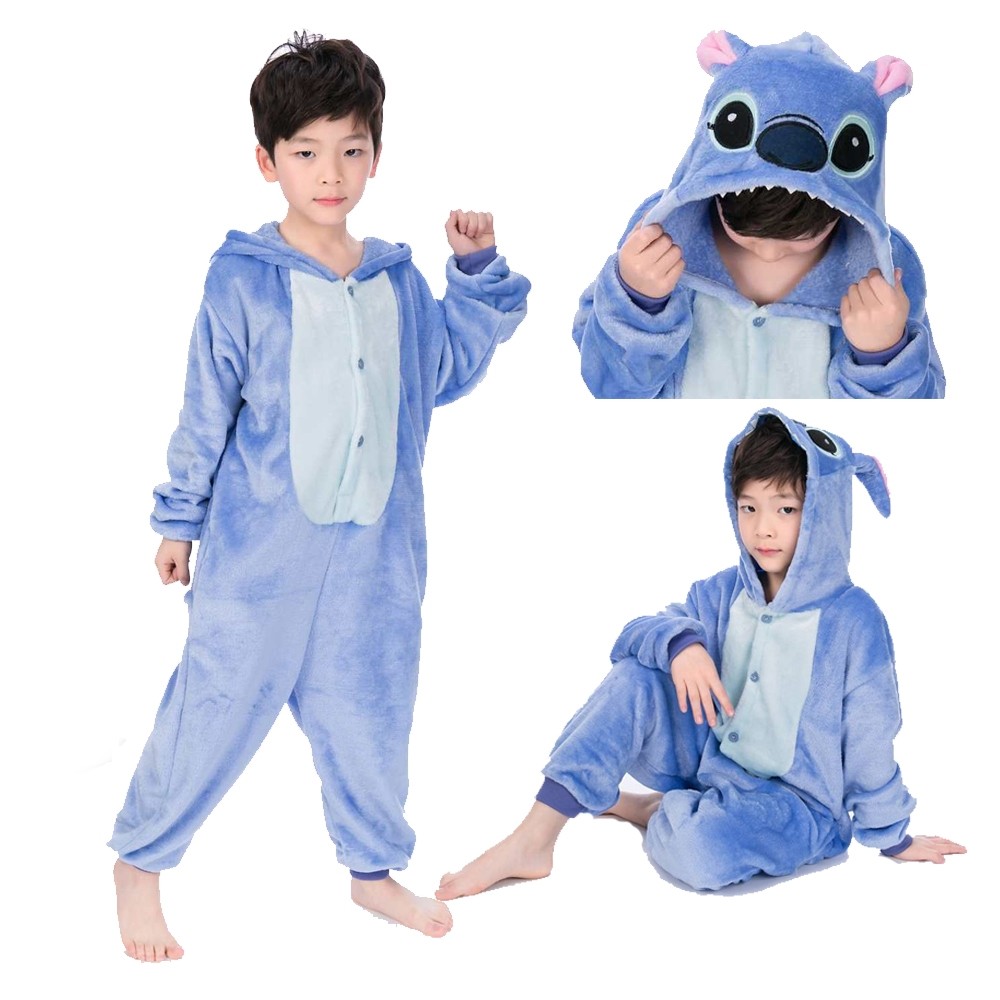 Buy Animal Kigurumi Blue Stitch Onesie Pajamas For Kids in Quality Onesie  Store.