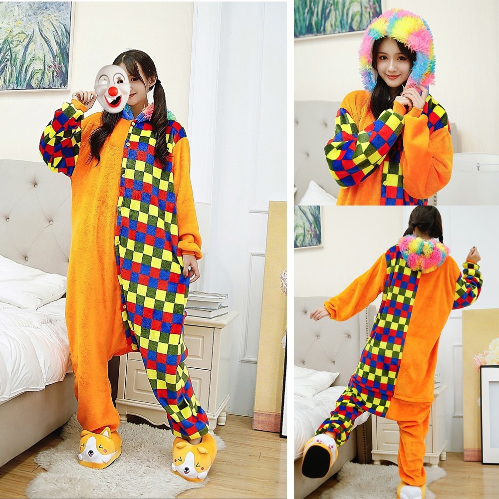 Buy Clown Kigurumi Onesies Adult Pajama Halloween Costume in