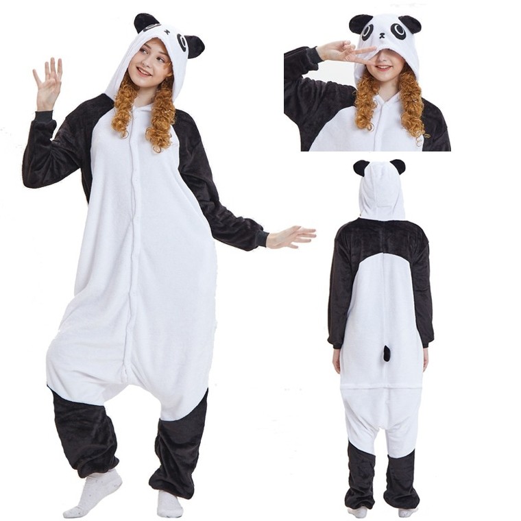 Buy Lovely Panda Onesie Kigurumi Flannel Animal Pajamas in Quality ...